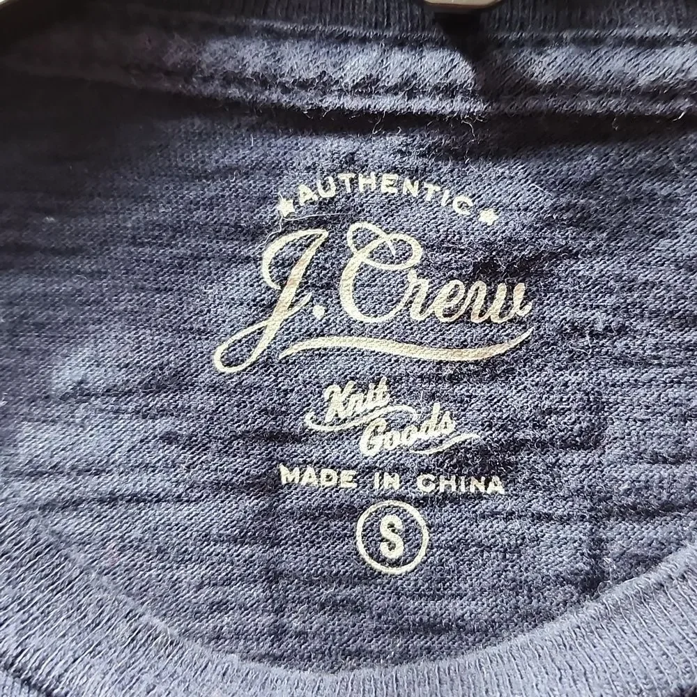 J.Crew Knit Goods Striped Creneck Pocket T-shirt‎ Women's Small Nautical